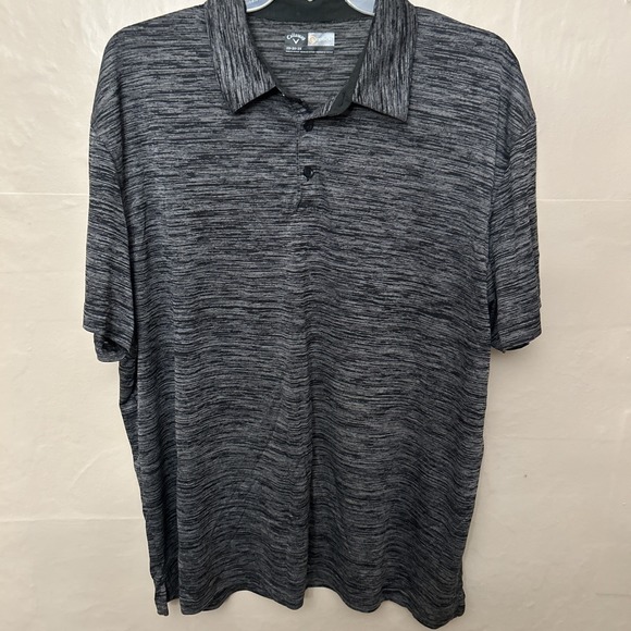 Callaway Opti Dri 2X Black Gray Polo Shirt Golf - Picture 1 of 4